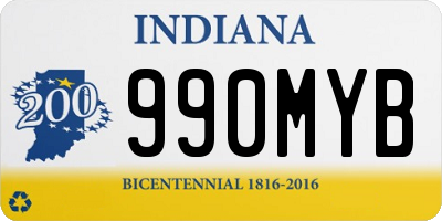 IN license plate 990MYB