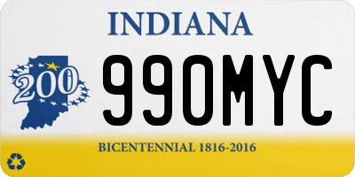 IN license plate 990MYC