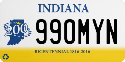 IN license plate 990MYN