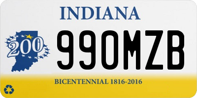 IN license plate 990MZB