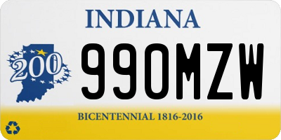 IN license plate 990MZW