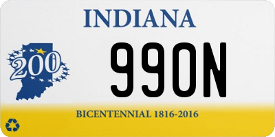 IN license plate 990N