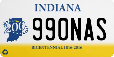 IN license plate 990NAS