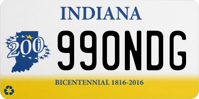 IN license plate 990NDG