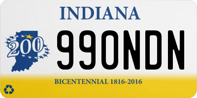 IN license plate 990NDN