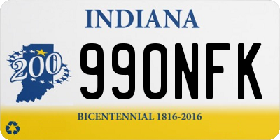 IN license plate 990NFK