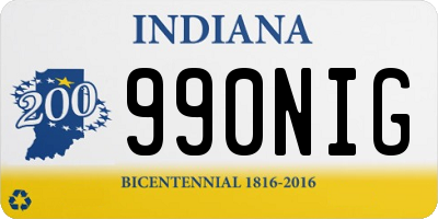 IN license plate 990NIG