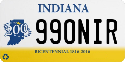 IN license plate 990NIR