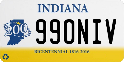 IN license plate 990NIV