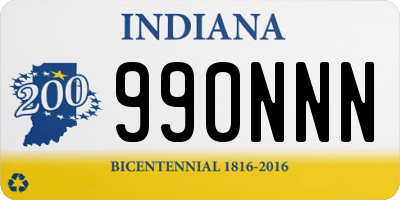 IN license plate 990NNN