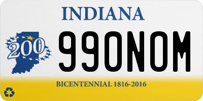 IN license plate 990NOM