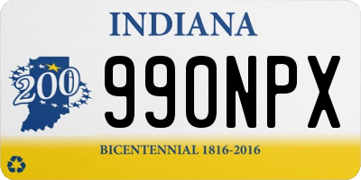 IN license plate 990NPX