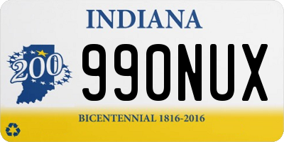 IN license plate 990NUX