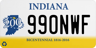 IN license plate 990NWF