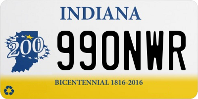 IN license plate 990NWR