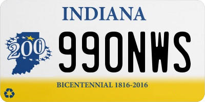 IN license plate 990NWS