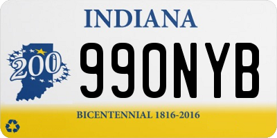 IN license plate 990NYB