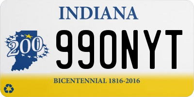 IN license plate 990NYT