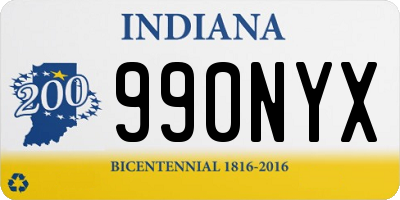 IN license plate 990NYX