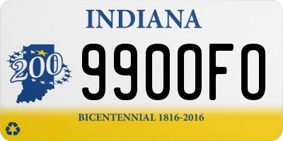 IN license plate 990OFO