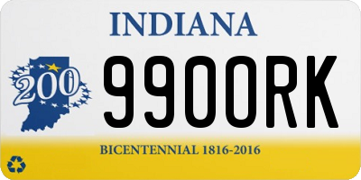 IN license plate 990ORK