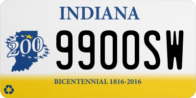 IN license plate 990OSW