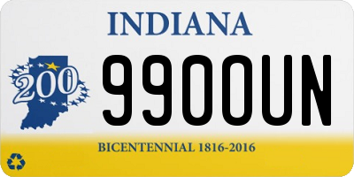 IN license plate 990OUN