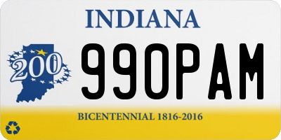 IN license plate 990PAM