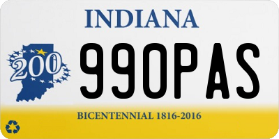 IN license plate 990PAS