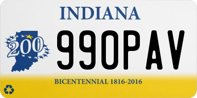 IN license plate 990PAV