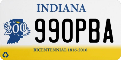 IN license plate 990PBA