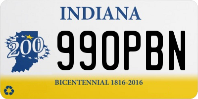 IN license plate 990PBN