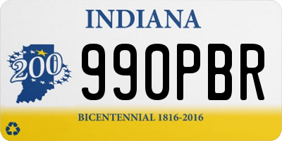 IN license plate 990PBR