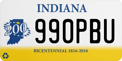 IN license plate 990PBU