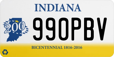 IN license plate 990PBV