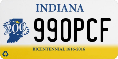 IN license plate 990PCF