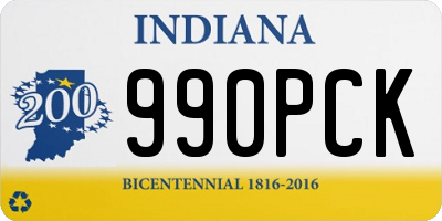 IN license plate 990PCK