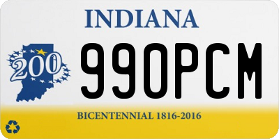 IN license plate 990PCM