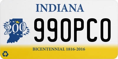 IN license plate 990PCO