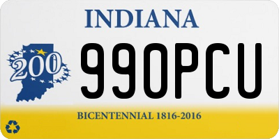 IN license plate 990PCU