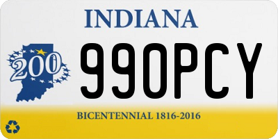 IN license plate 990PCY