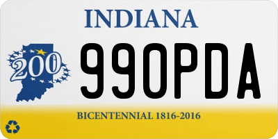 IN license plate 990PDA