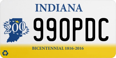 IN license plate 990PDC