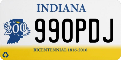 IN license plate 990PDJ