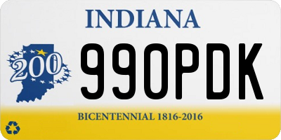 IN license plate 990PDK
