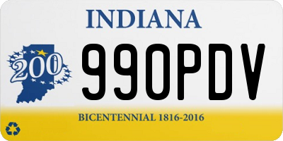 IN license plate 990PDV