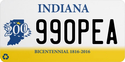 IN license plate 990PEA