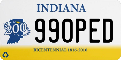 IN license plate 990PED