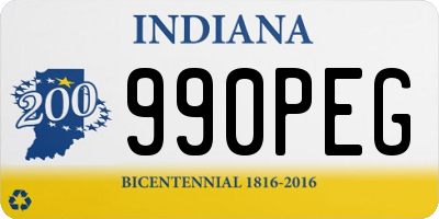 IN license plate 990PEG