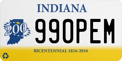 IN license plate 990PEM
